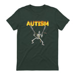 Autism Skeleton Meme in Forest Green - back view