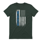 Best Dog Dad Ever American Flag T-Shirt Gift for Best Father in Forest Green - back view