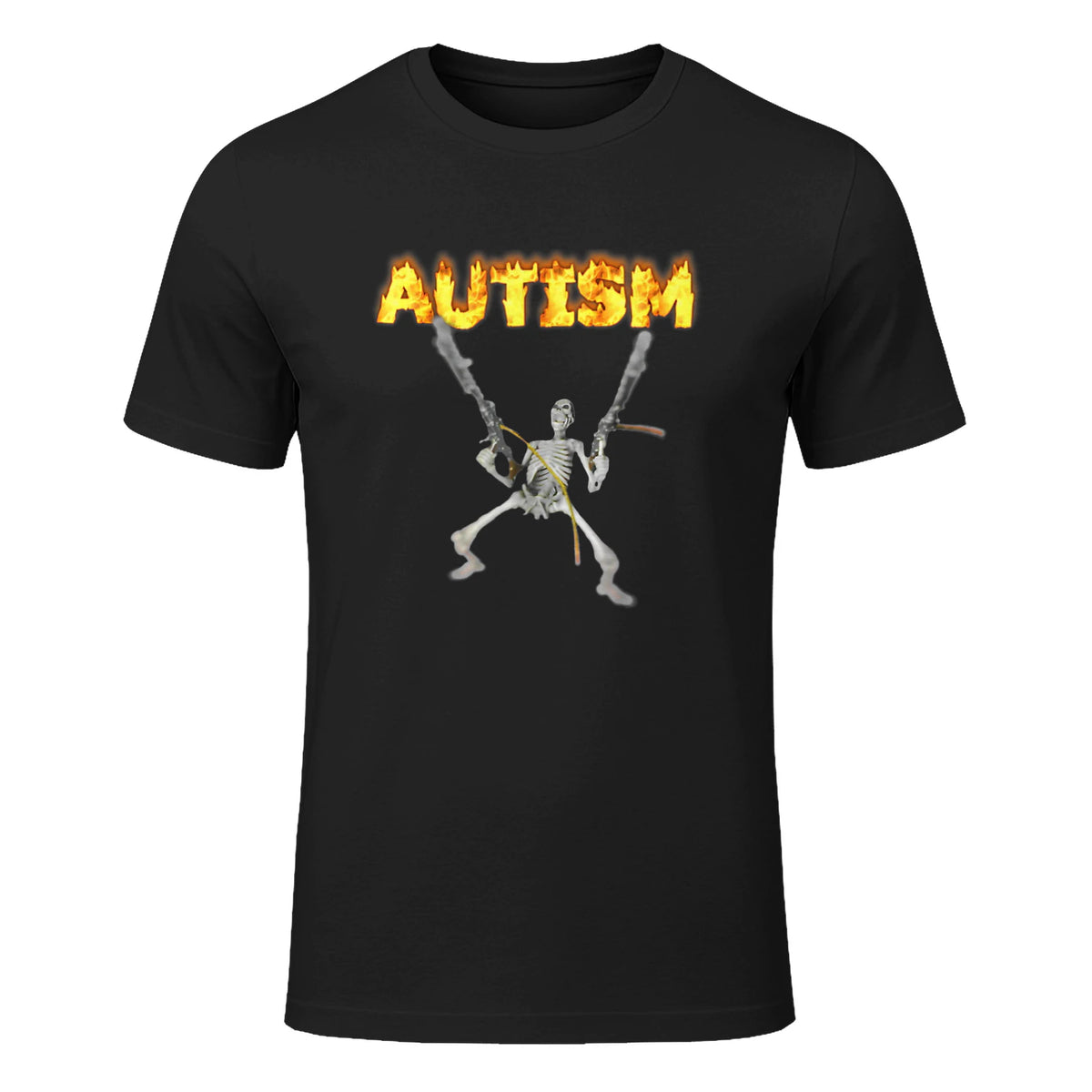 Autism Skeleton Meme in Black - front view
