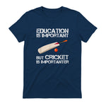 Education Is Important But Cricket Is Importanter T-Shirt T-Shirt in Navy - back view