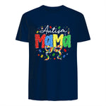 Proud Autism Mama Mom Awareness Gifts for Moms in Navy - back view