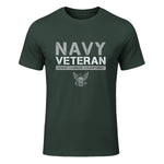 US Navy - Veteran Honor Courage Commitment T-Shirt in Forest Green - front view