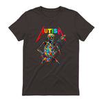 Autism Skeleton Guitar Player Rock Music Autism Awareness in Dark Chocolate - back view