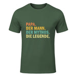 Geschenke für Väter Papa Der Mann Der Mythos Die Legende Classic Fit Novelty Short-sleeve Schwarz S Vate in Military Green - front view