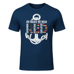 On Fridays We Wear Red Remember Everyone Deployed Navy T-Shirt in Navy - front view