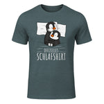 Offizielles Schlafshirt Pinguin Schlafanzug Penguin Kurzarm in Dark Heather - front view