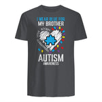 Blue for My Brother Autism Awareness Family Sister Sibling in Charcoal - back view