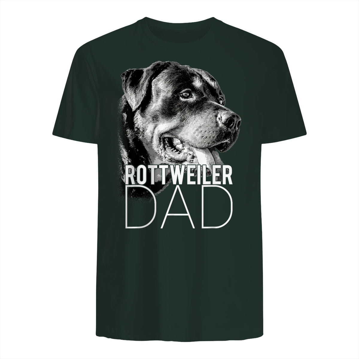 Dog Dad Rottweiler – Chiens Papa in Forest Green - back view