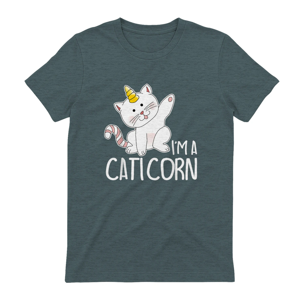 Chats Licorne I Chaton doux I Licorne I Chats in Dark Heather - back view
