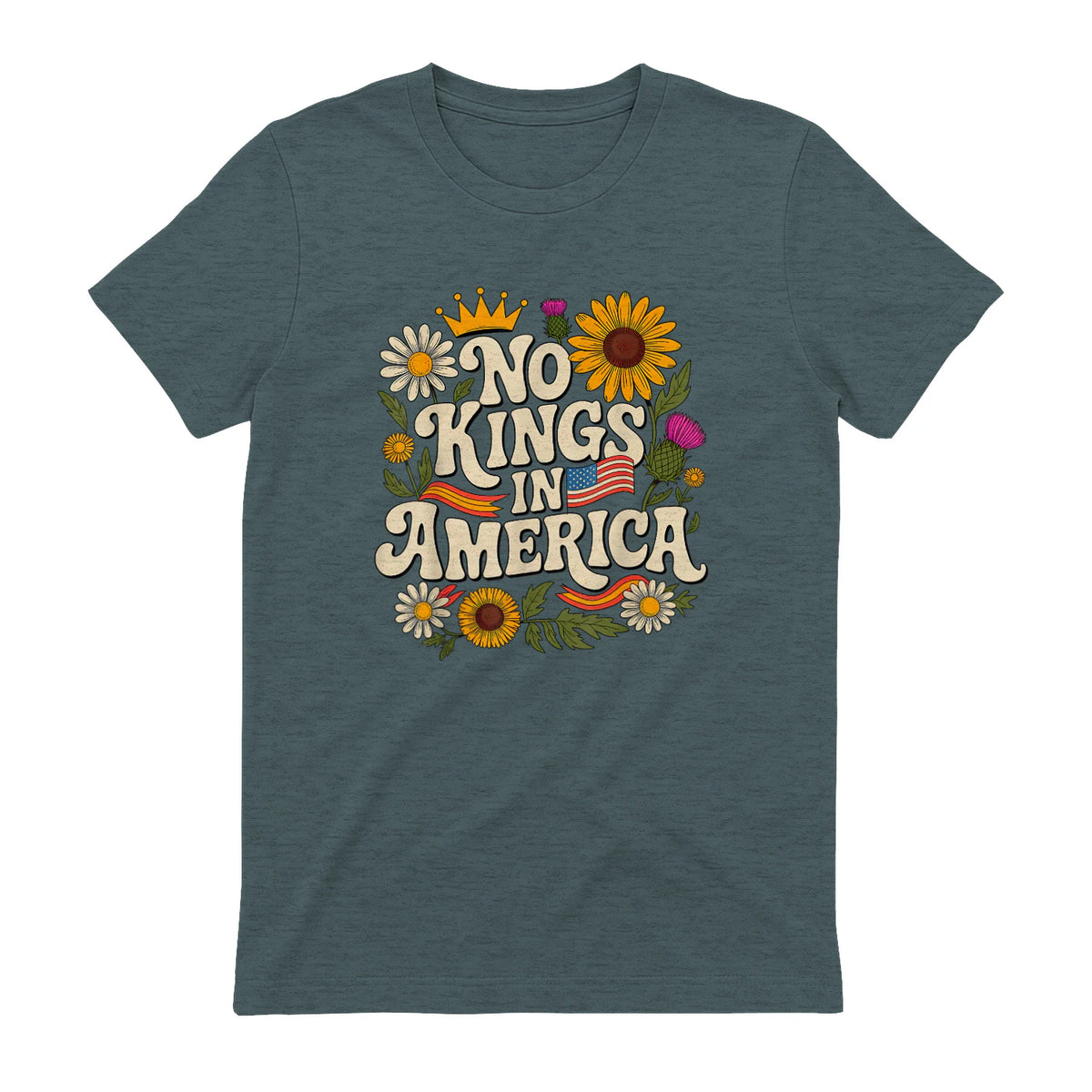No King in America T-Shirt in Dark Heather - back view