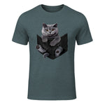 Cat Lovers British Shorthair In Pocket Fun Kitten in Dark Heather - front view