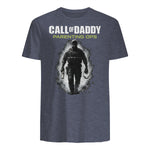 Call of Daddy Parenting Ops – Vatertag Great Dad Joke T-Shirt in Heather Navy - back view