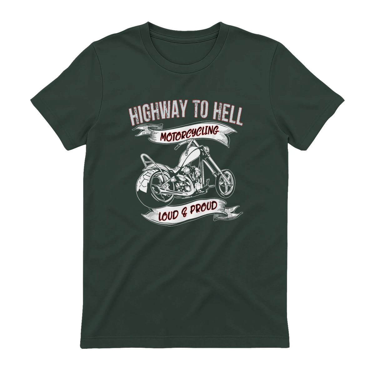 Highway to Hell Motorradfahrer Biker Motorrad Männer in Forest Green - back view