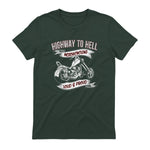 Highway to Hell Motorradfahrer Biker Motorrad Männer in Forest Green - back view