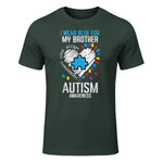 Blue for My Brother Autism Awareness Family Sister Sibling in Forest Green - front view