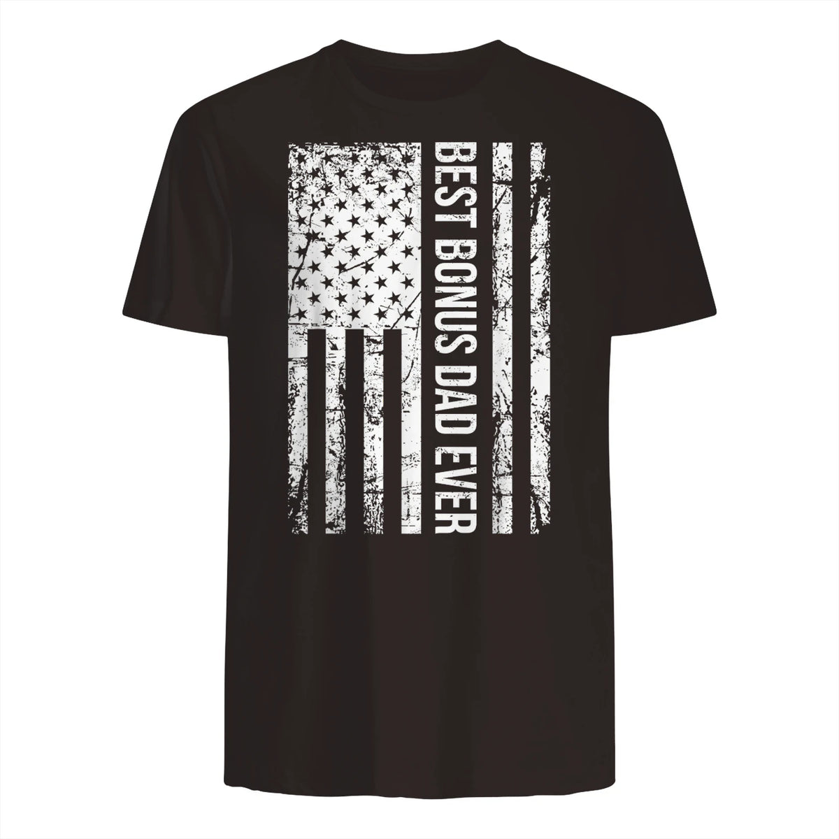 Step Dad Best Bonus Dad Ever For Stepdad American Flag in Dark Chocolate - back view