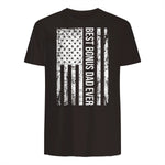 Step Dad Best Bonus Dad Ever For Stepdad American Flag in Dark Chocolate - back view