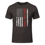 Best dad ever US american flag gift for father's day Short Sleeve in Dark Chocolate - front view