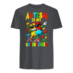 Puzzle Autism Awareness Autistic Support in Charcoal - back view