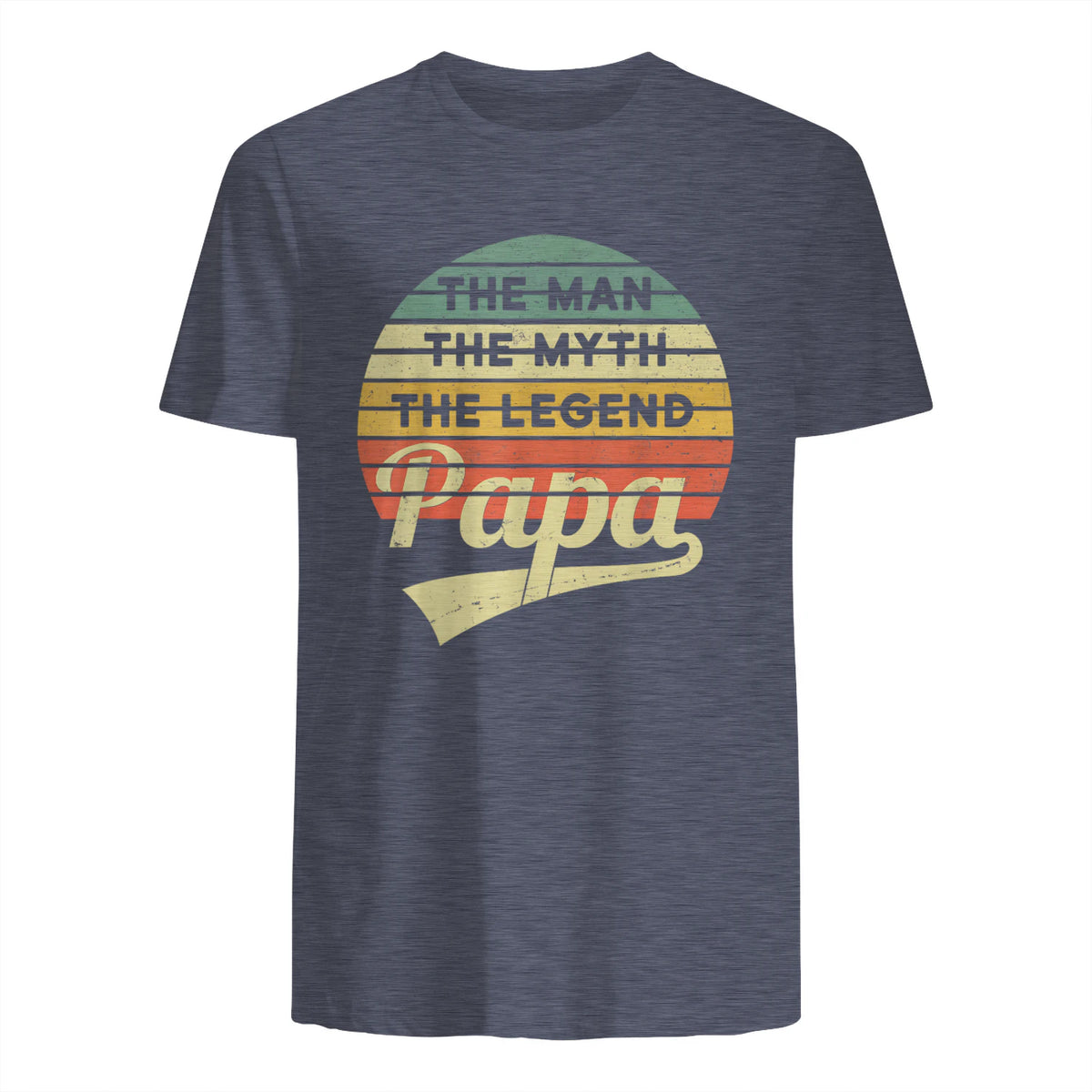 Vatertag Retro - The Man The Myth The Legend Papa in Heather Navy - back view