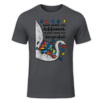What Makes You Different Autism Awareness T-Shirt in Charcoal - front view