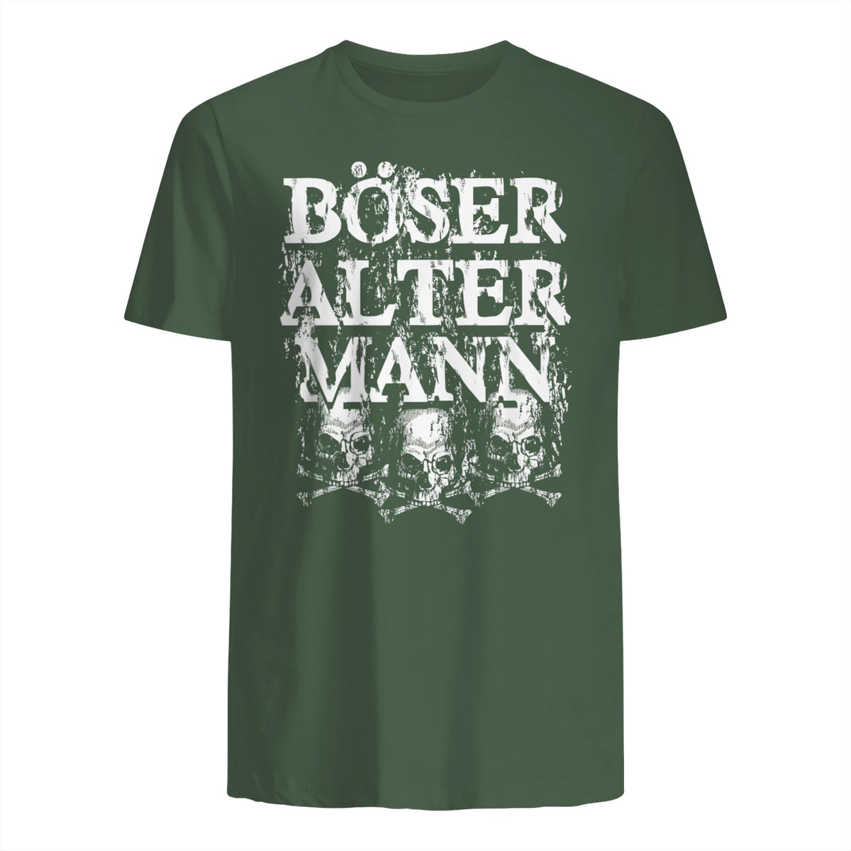 Opa & Großvater Männer Geschenke Vintage Totenkopf Schwarz, S Herren, Halbarm, in Military Green - back view