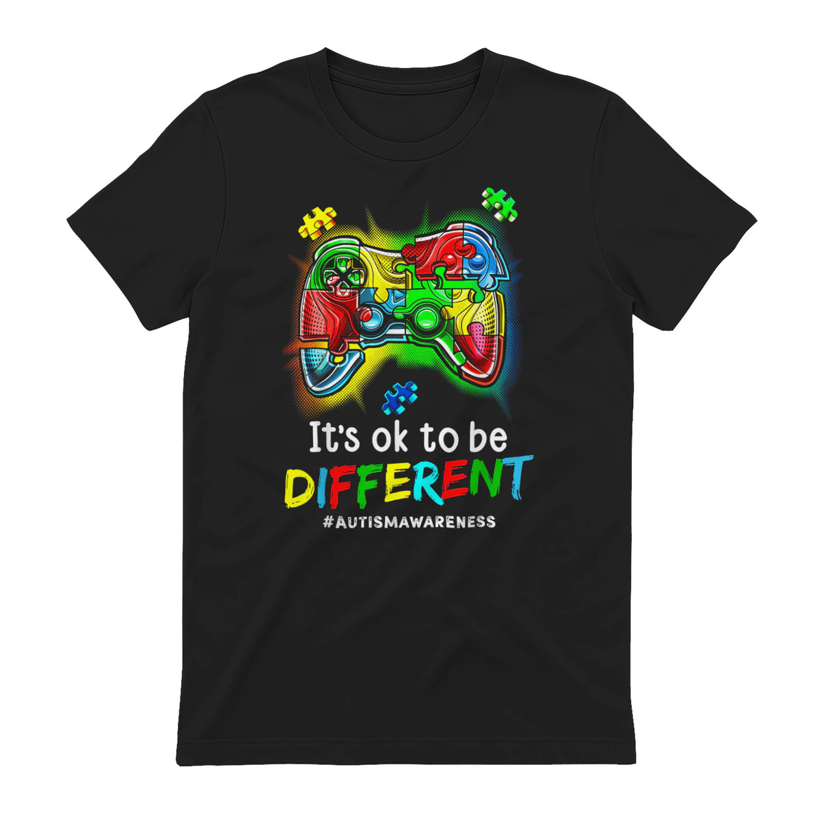 Autism Awareness Men Kids Boys Autism Video Game Month in Black - back view