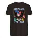 American Flag Fourth of July Anniversary T-Shirt in Dark Chocolate - back view