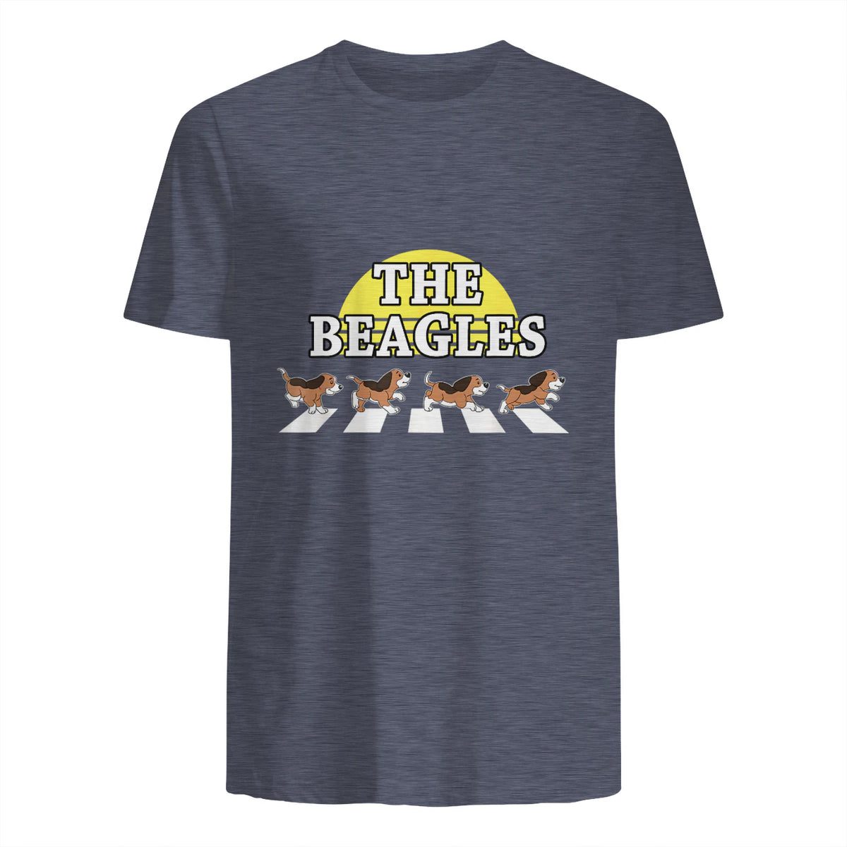 Drôle Les Beagles Beagle Dog Sitter Doggy Puppy Crosswalk in Heather Navy - back view