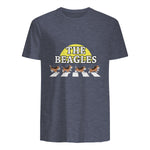Drôle Les Beagles Beagle Dog Sitter Doggy Puppy Crosswalk in Heather Navy - back view