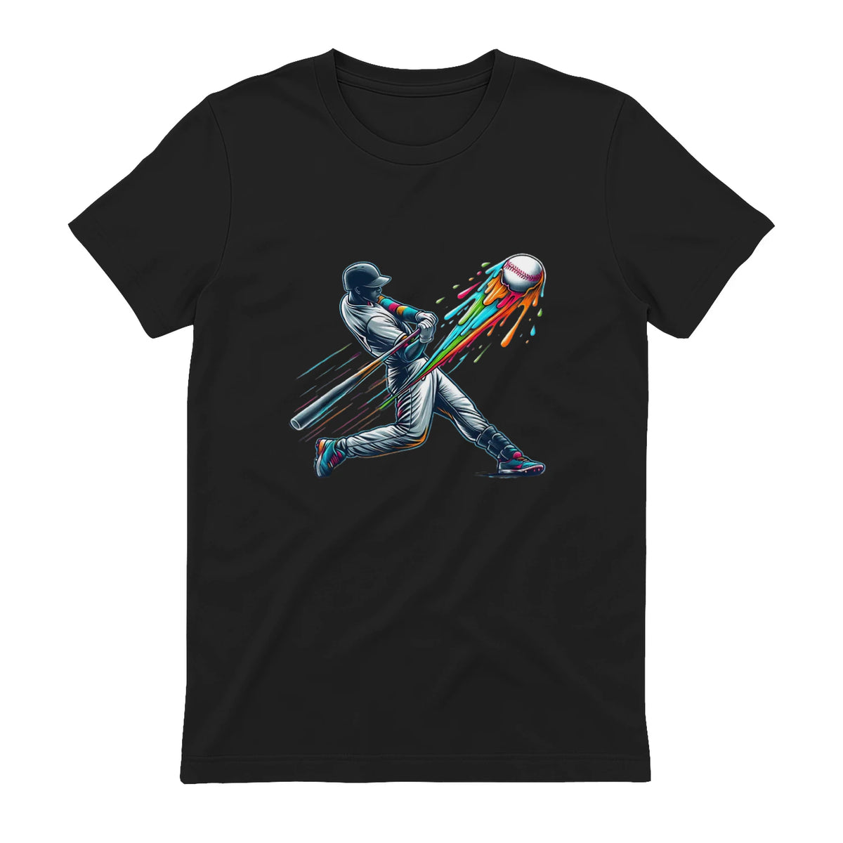 Baseball Player Drip T-Shirt in Black - back view