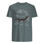 Black Night Leopard Gecko Lézard Reptile Anatomie drôle animal de compagnie in Dark Heather - back view