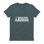 Funny Tshirt Gift for Dad from Daughter First Father's Day in Dark Heather - back view