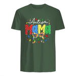 Proud Autism Mama Mom Awareness Gifts for Moms in Military Green - back view