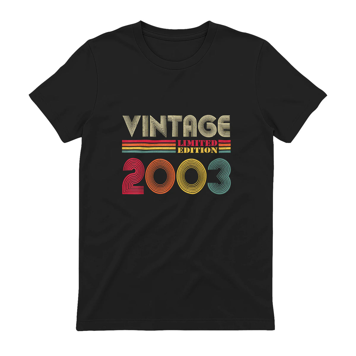Vintage Twenty-First Birthday Gift T-Shirt in Black - back view