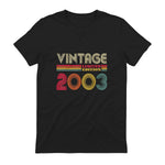 Vintage Twenty-First Birthday Gift T-Shirt in Black - back view