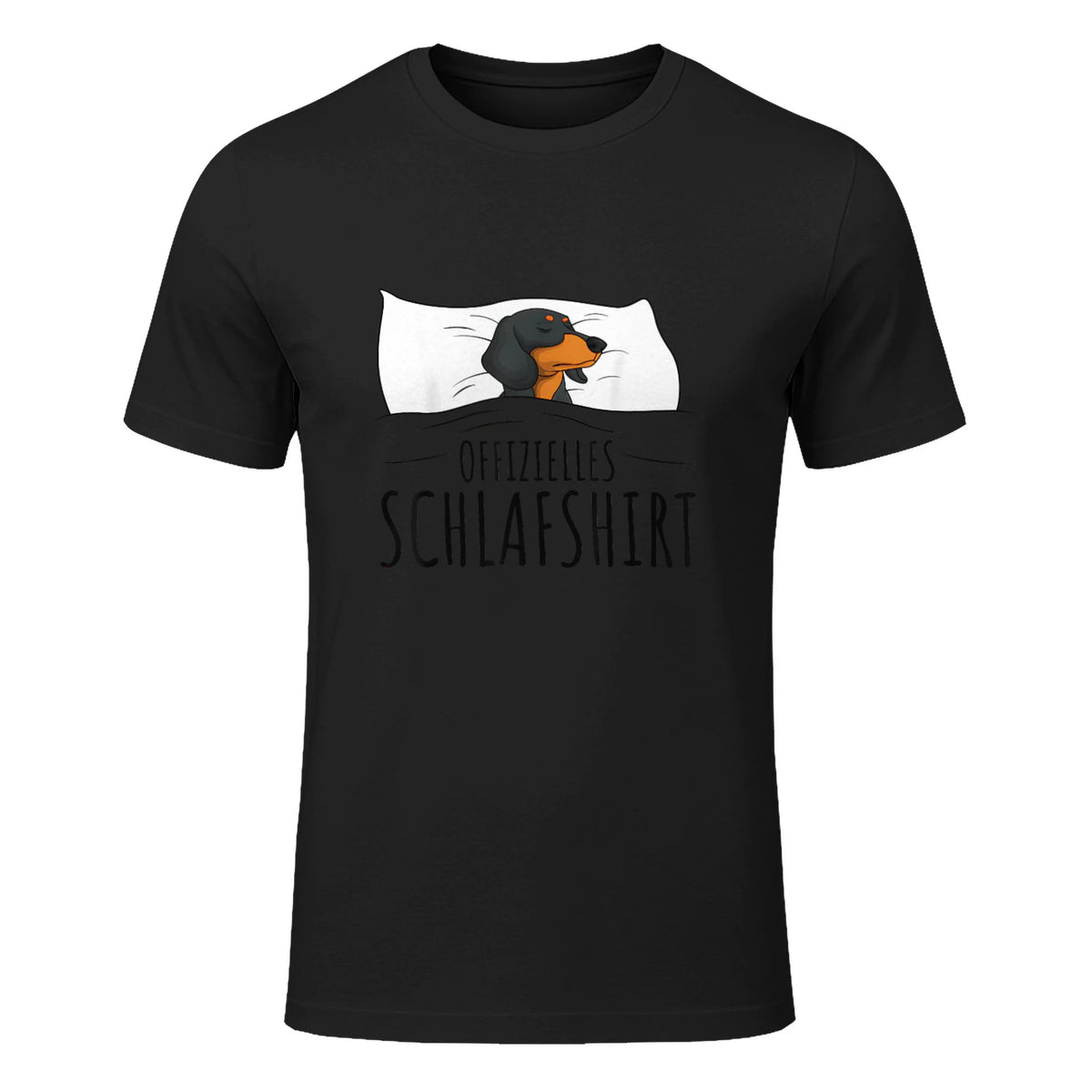 Offizielles Schlafshirt Schlafanzug Dackel Hund Geschenkidee in Black - front view