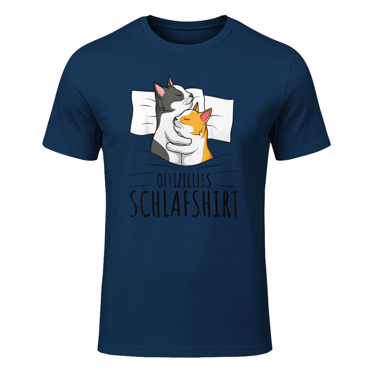 Offizielles Schlafshirt Katze Kater Katzen in Navy - front view