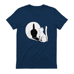 Chat Majeur drôle avec Doigt d'honneur in Navy - back view
