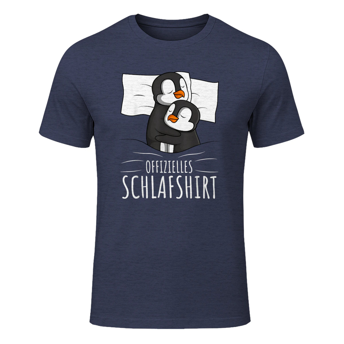 Offizielles Schlafshirt Pinguin Schlafanzug Penguin Kurzarm in Heather Navy - front view
