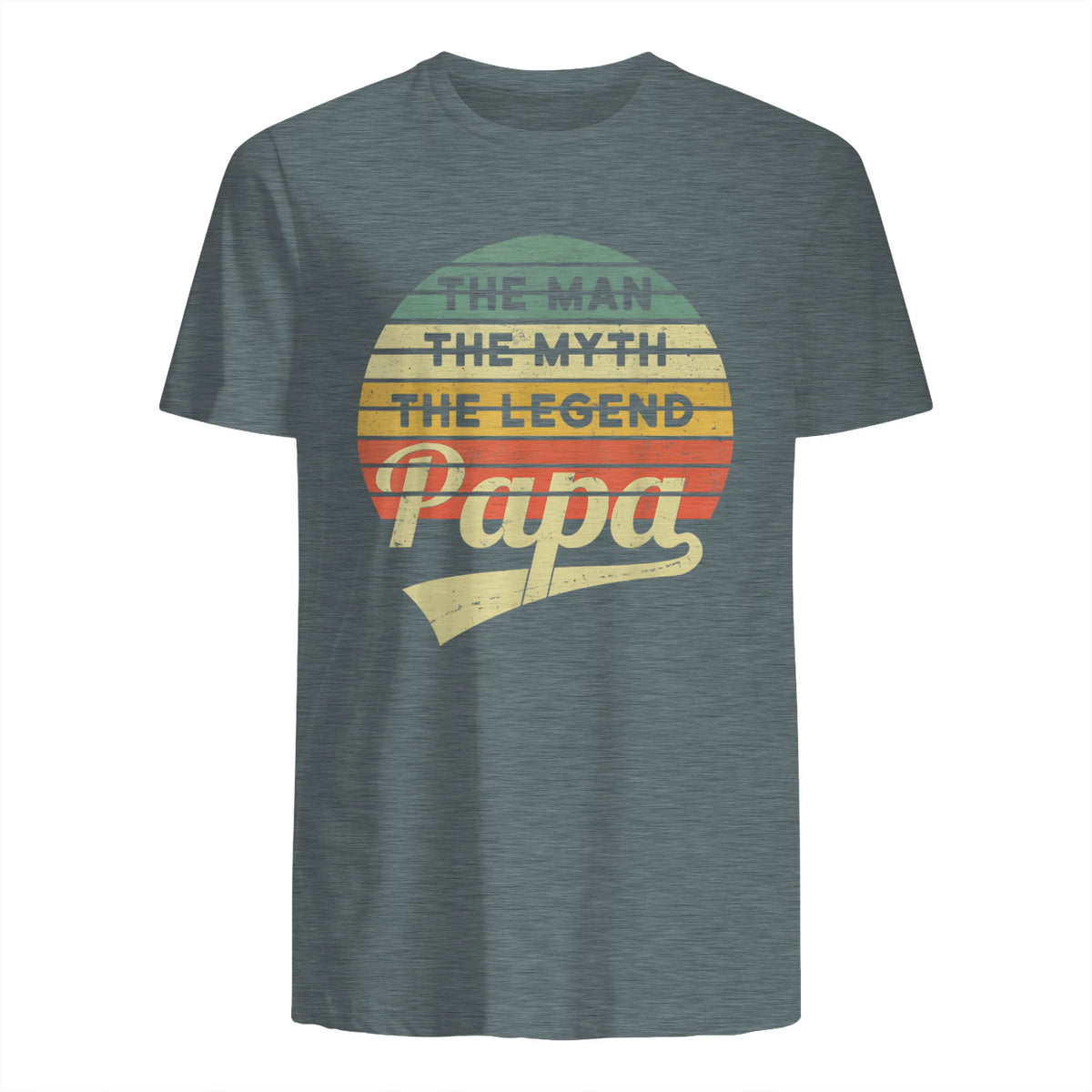 Vatertag Retro - The Man The Myth The Legend Papa in Dark Heather - back view
