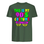 This Is My Nineties Costume Party T-Shirt in Military Green - back view
