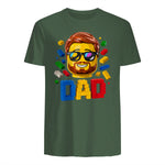 Dad Master Builder T-Shirt in Military Green - back view