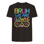 Bruh We are Glowing in My Glowing Era Hello Summer Vacation T-Shirt in Dark Chocolate - back view