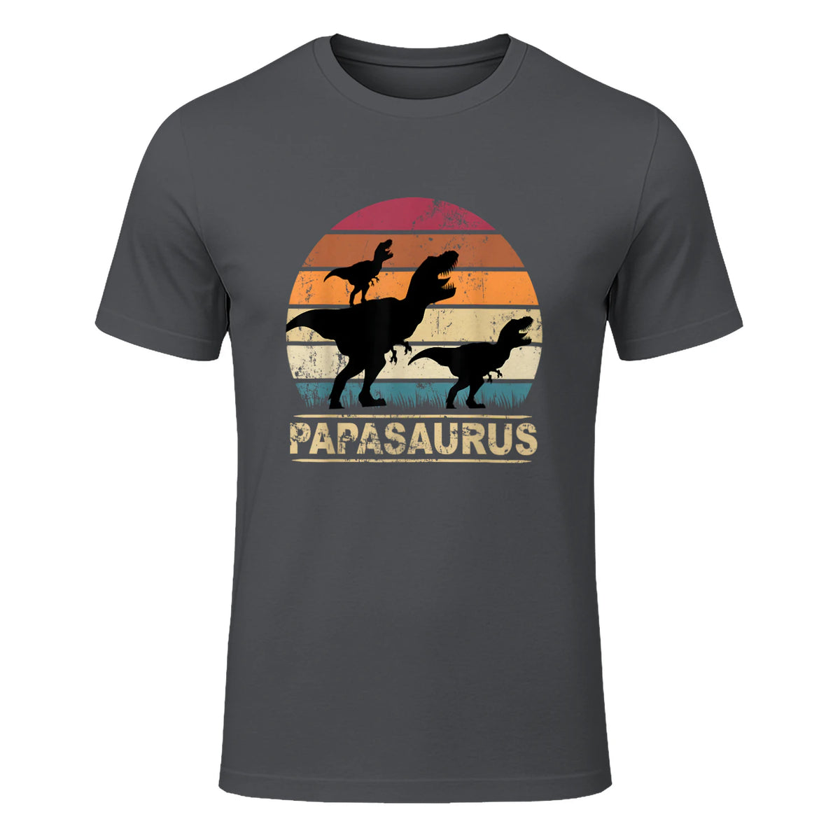 Papasaurus Dinosaurier Papa Tyrannosaurus Dino Doppelpack in Charcoal - front view