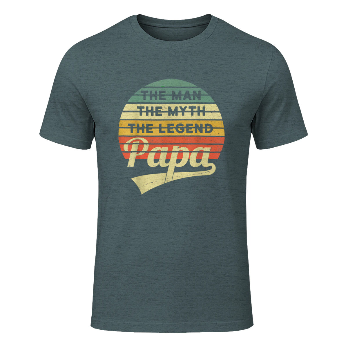 Vatertag Retro - The Man The Myth The Legend Papa in Dark Heather - front view