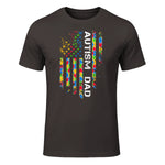 Autism Dad Awareness American Flag USA in Dark Chocolate - front view