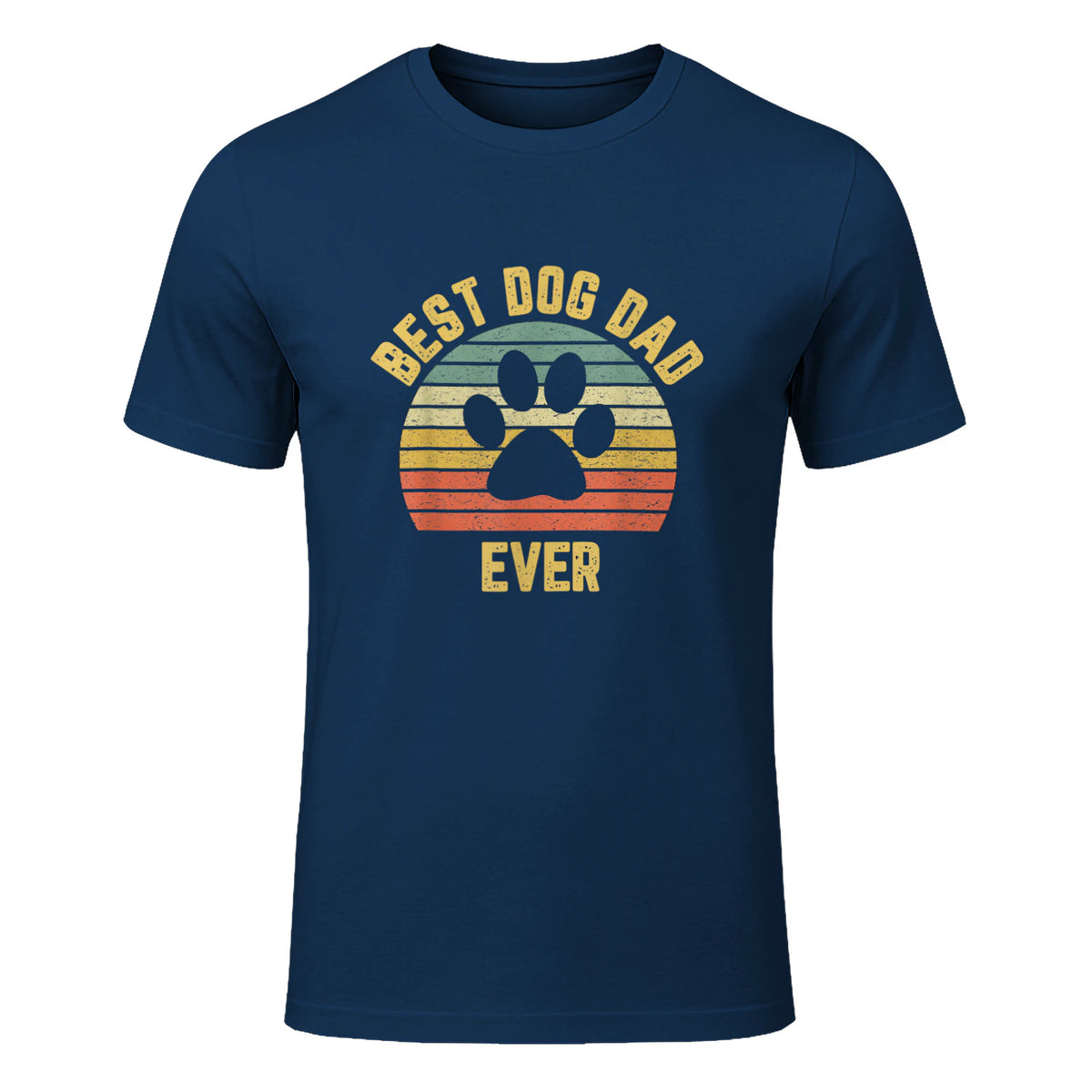 Vintage Dog Dad Cool Father's Day Gift Retro in Navy - front view