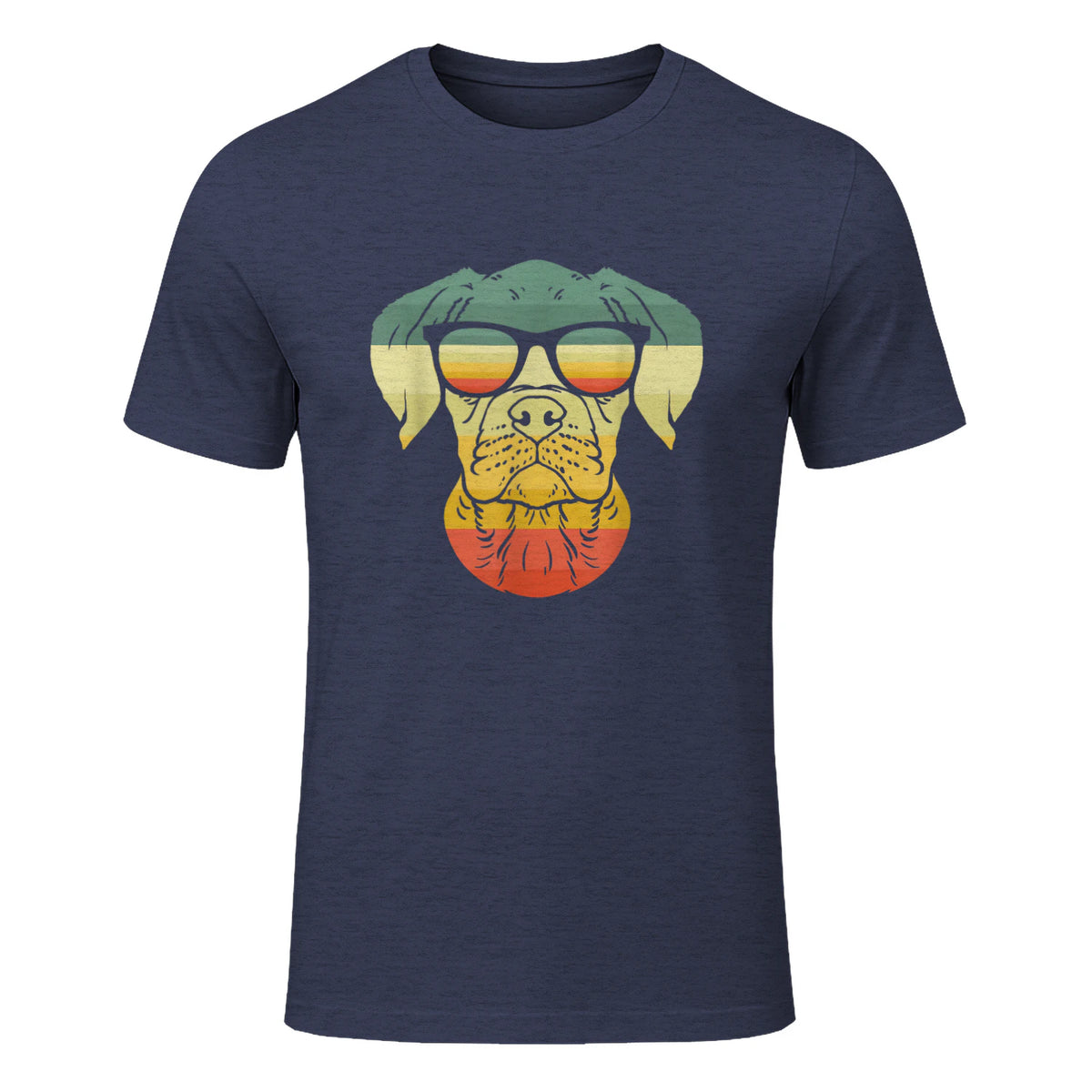 Boxer rétro vintage pour amoureux des chiens in Heather Navy - front view