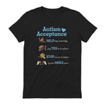 Autism Awareness Acceptance Hand Sign Language SPED Teacher in Black - back view